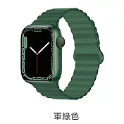 HOTGO Apple Watch 磁吸波紋錶帶 軍綠色