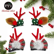摩達客耶誕派對-聖誕紅鹿角髮夾超口愛二款優惠組