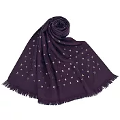 COACH 閃耀星星羊毛圍巾-深紫