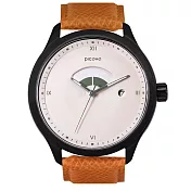 SPIRAL系列簡約圈紋法國真皮錶帶手錶/SP-12001 墨綠