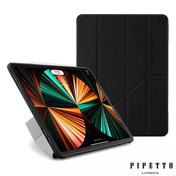 PIPETTO Origami iPad Pro 12.9吋(2022~2018) TPU多角度多功能保護套-黑色