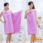 【iSFun】速乾可穿式＊素面加厚吸水成人浴巾浴袍 紫