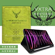 二代筆槽版 VXTRA 2022 iPad Pro 12.9吋 第6代 北歐鹿紋平板皮套 保護套 (森林綠)