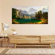 【御畫房】湖畔小鹿 國家一級畫師手繪油畫60×120cm VF-130 (客製商品)