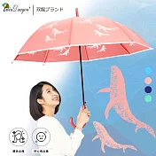 【雙龍牌】鯨魚環保自動傘 半透明傘果凍傘(防風雨傘直立傘A0557W) 粉紅