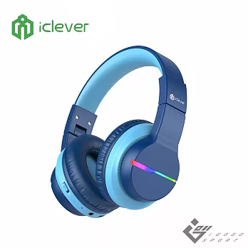 iClever BTH12 炫光無線兒童耳機  藍色