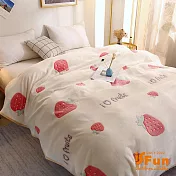 【iSFun】繽紛童話＊保暖法蘭絨單人被毛毯100x120cm  草莓
