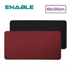 ENABLE 雙色皮革 大尺寸 辦公桌墊/滑鼠墊/餐墊(60x120cm)─ 紅色+黑色