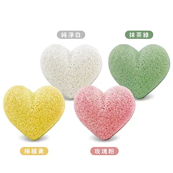 O’Pretty 歐沛媞 天然蒟蒻QQ海綿-愛心(6.5X5.5cm)-多色可選 玫瑰粉X3
