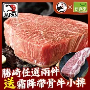 【勝崎免運直送】日本A4純種黑毛和牛嫩肩菲力牛排2片組(250公克/1片)