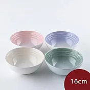 Le Creuset 淡雅恬靜系列 早餐穀片碗 16cm 4入 貝殼粉/淡粉紫/湖水綠/蛋白霜