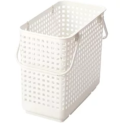 日本Like─it|[窄款]隙縫型多功能可堆疊收納籃 洗衣籃 L(單個) 白色