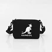 KANGOL - 英國袋鼠帆布側背包饅頭小方包 黑色