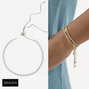 SHASHI 紐約品牌 Diamond Tennis 古典鑲鑽手鍊 可調式滑球設計 925純銀手鍊