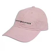 【Tommy Hilfiger】經典小LOGO可調節鴨舌棒球帽(6941823) 粉色