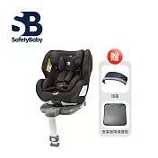 Safety Baby 適德寶 德國 0-12歲 ISOFIX 360度旋轉前支撐腳汽車安全座椅(贈同色頂篷+皮革座椅保護墊) - 金屬黑