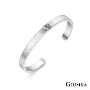 GIUMKA鋼飾手環C字開口簡約風格銀色生日情人節送禮推薦單個價格MB08030 M 銀色細版
