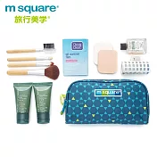 m square商旅系列Ⅱ化妝包 S 藍色六角紋