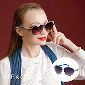 ME&CITY 義式斜邊雙色點綴高貴太陽眼鏡  抗UV400 (ME 120033 B660)