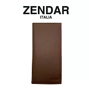 【ZENDAR】限量1折 頂級NAPPA小牛皮十字紋16卡對開長夾 全新專櫃展示品(琥珀色 贈原廠送禮提袋)