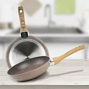 《EXCELSA》Wood&Stone石紋不沾平底鍋(24cm) | 平煎鍋