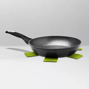 《EXCELSA》鍋具保護墊+感溫變色石紋不沾平底鍋(24cm) | 平煎鍋