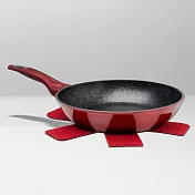 《EXCELSA》Phoenix鍋具保護墊+石紋不沾平底鍋(24cm) | 平煎鍋