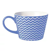 《EXCELSA》Enjoy新骨瓷茶杯(浪紋藍415ml) | 水杯 茶杯 咖啡杯