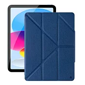 JTLEGEND for iPad Pro 12.9 2022 2021 2020 皮套帶筆槽 Amos側掀系列磁扣版 藍色