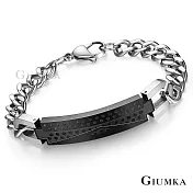 GIUMKA情侶鋼飾手鍊真愛相隨情人手鏈黑色/玫金色單個價格MB03087 22 黑色寬版