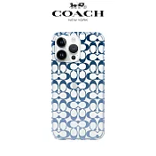 【COACH】iPhone 14系列 精品手機殼 漸層藍經典大C  iPhone 14