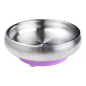 little.b 316雙層不鏽鋼寬口麥片吸盤碗-夢幻紫 學習餐具