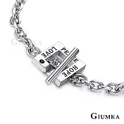 GIUMKA情侶鋼手鏈OT扣手鍊命中注定男女情人手飾單個價格 MH06051 16 銀色寬版|方墜款