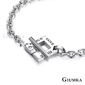 GIUMKA情侶鋼手鏈OT扣手鍊命中注定男女情人手飾簡約風單個價格 MH06052 15 銀色細版|方墜款