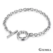 GIUMKA情侶鋼手鏈OT扣手鍊命中注定男女情人手飾簡約風單個價格 MH06053 15 銀色細版|圓墜款