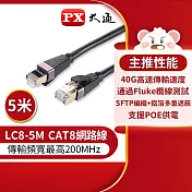 PX大通CAT8真極速傳輸乙太網路線_5米(40G真極速傳輸速度) LC8-5M