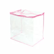 【E.dot】PVC防水防塵透明收納袋 粉色