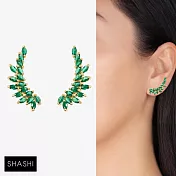 SHASHI 紐約品牌 ISABELLA CLIMBER 綠水晶天使翅膀耳環 貼合耳廓耳環