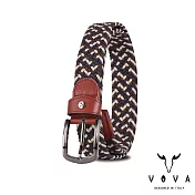 【VOVA】台灣總代理 休閒型男牛皮編織穿針皮帶-三色/VA011-005 42吋