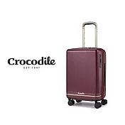 【Crocodile】鱷魚皮件 登機行李箱 行李箱推薦PC旅行箱 超靜音輪 TSA鎖 19吋 0111-08219-新品上市 19吋 酒漾紅