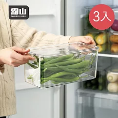 【日本霜山】冰箱蔬果生鮮收納盒(附蓋)─3入