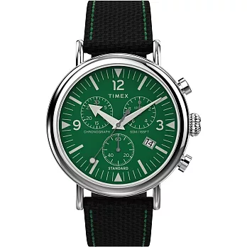 TIMEX 戶外探索三眼計時腕錶-綠X黑帶