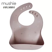 美國Mushie 嬰幼兒 矽膠立體圍兜-雛菊粉