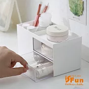 【iSFun】透視抽屜＊桌上化妝品文具飾品收納盒 白