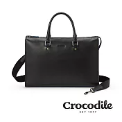 【Crocodile】鱷魚皮件 Titan 2系列 手提公事包 真皮包包推薦 筆電包 -0104-10501-黑色-新品上市 黑色