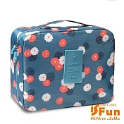 【iSFun】立體鋪棉＊旅行盥洗化妝箱包 藍漾花朵