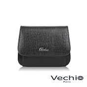 【VECHIO】台灣總代理 達爾文 5卡零錢袋皮夾-黑色/VE046W044BK