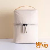 【iSFun】鋪棉圓桶＊可拆多隔收納化妝包  米