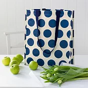 《Rex LONDON》環保購物袋(藍點) | 購物袋 環保袋 收納袋 手提袋