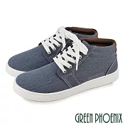 【GREEN PHOENIX】男 休閒鞋 帆布鞋 百搭 綁帶 平底 台灣製 JP26 藍色